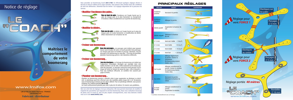 Notice Réglages du boomerang COACH LMI FOX